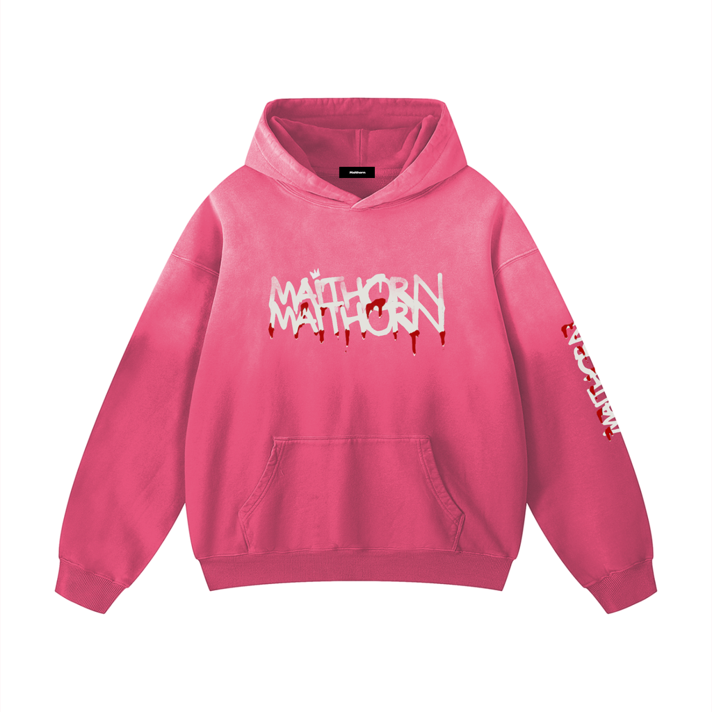 Oversize, Pink, Heart, Hoddie